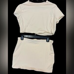 SHEIN Comfortable Mini Cream Skirt Set, size XL, NWOT